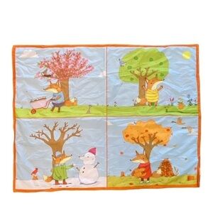 Highlights Four Season Fox Lightweight Crib Blanket Rare 2015 40”x31”